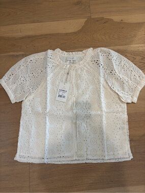 Cleobella White Kate Lace Short Sleeve Top